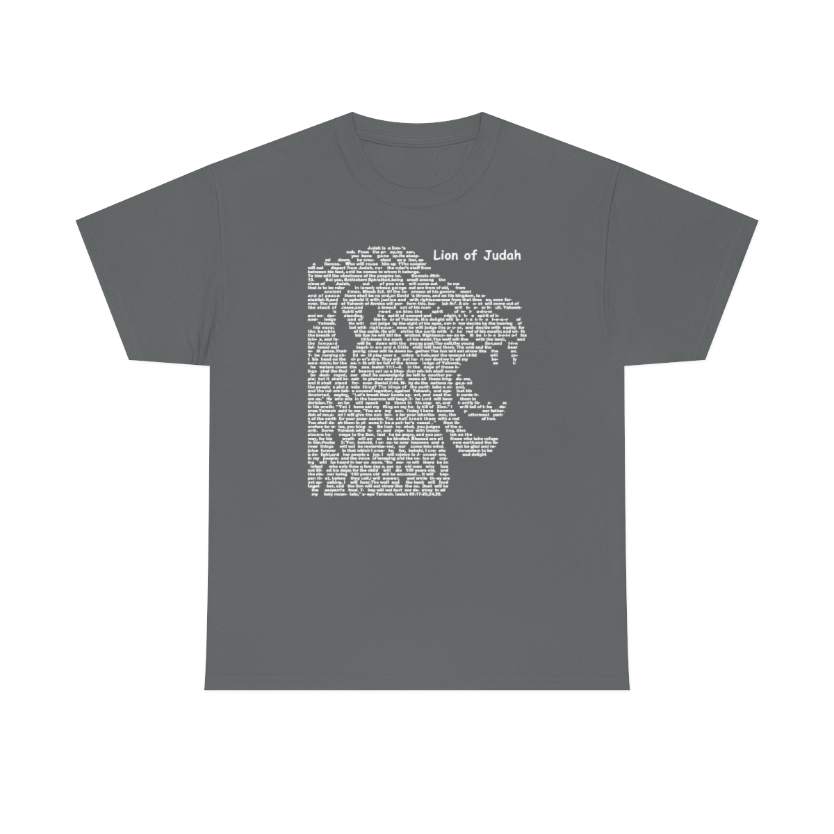 Lion of Judah in white lettering, thicker tee shirt (180gsm)