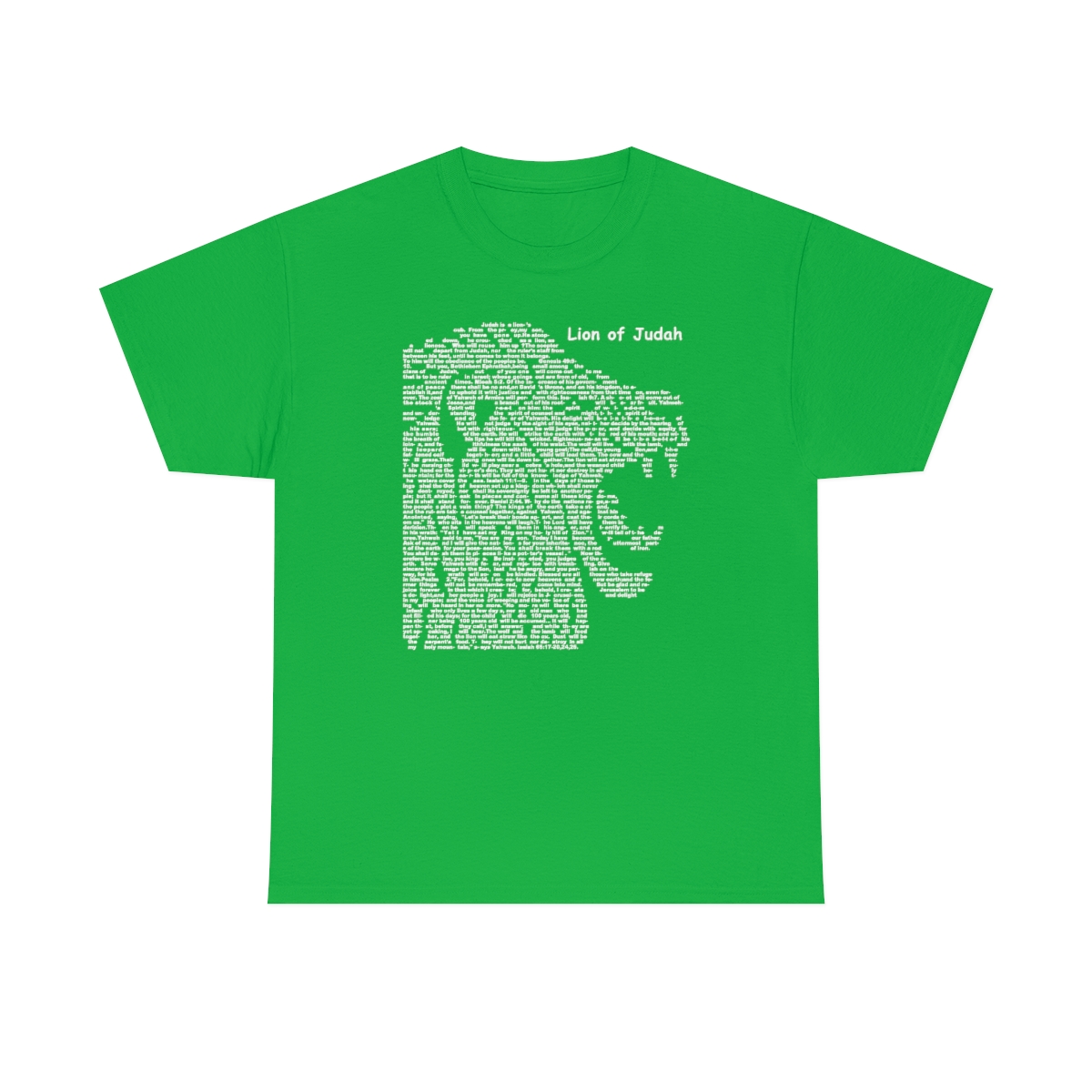 Lion of Judah in white lettering, thicker tee shirt (180gsm)