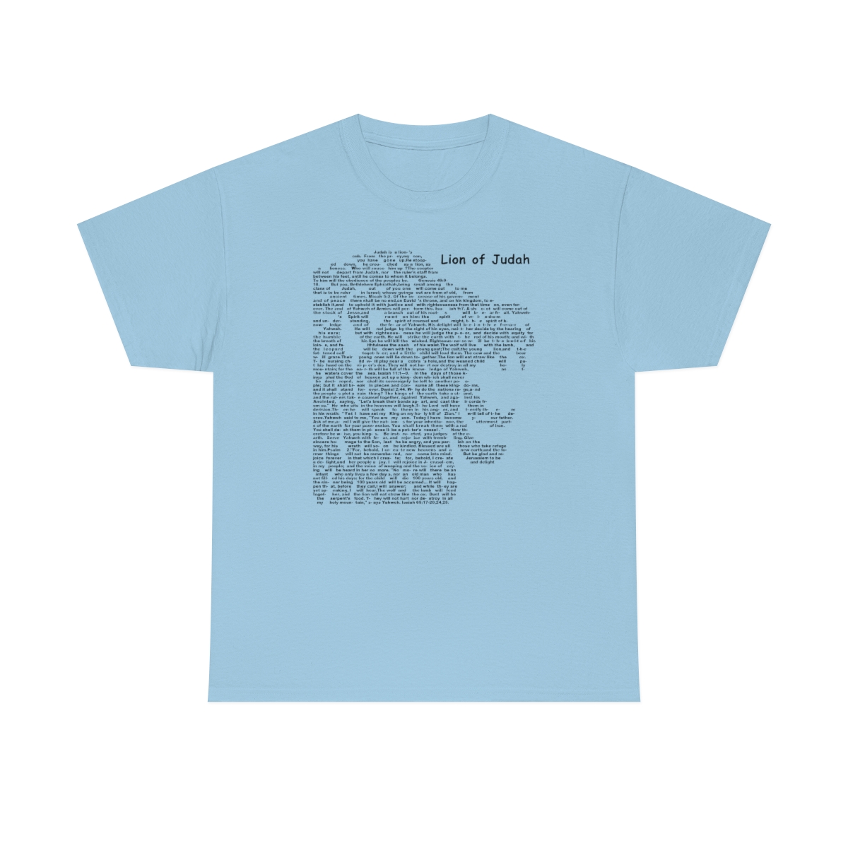 Lion of Judah in black lettering, thicker tee shirt (180gsm)