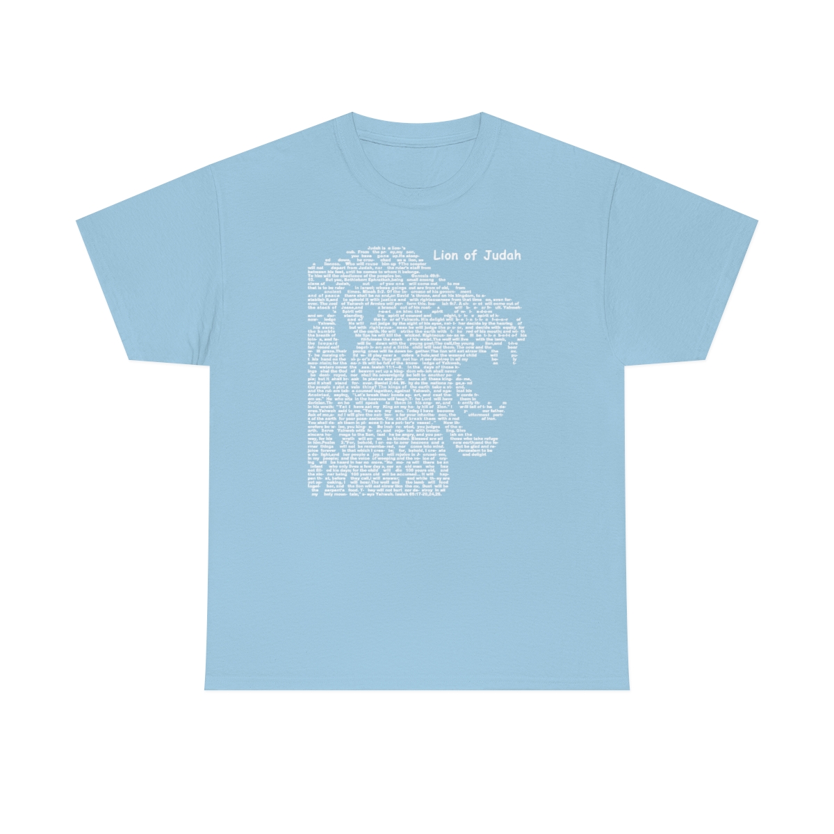 Lion of Judah in white lettering, thicker tee shirt (180gsm)