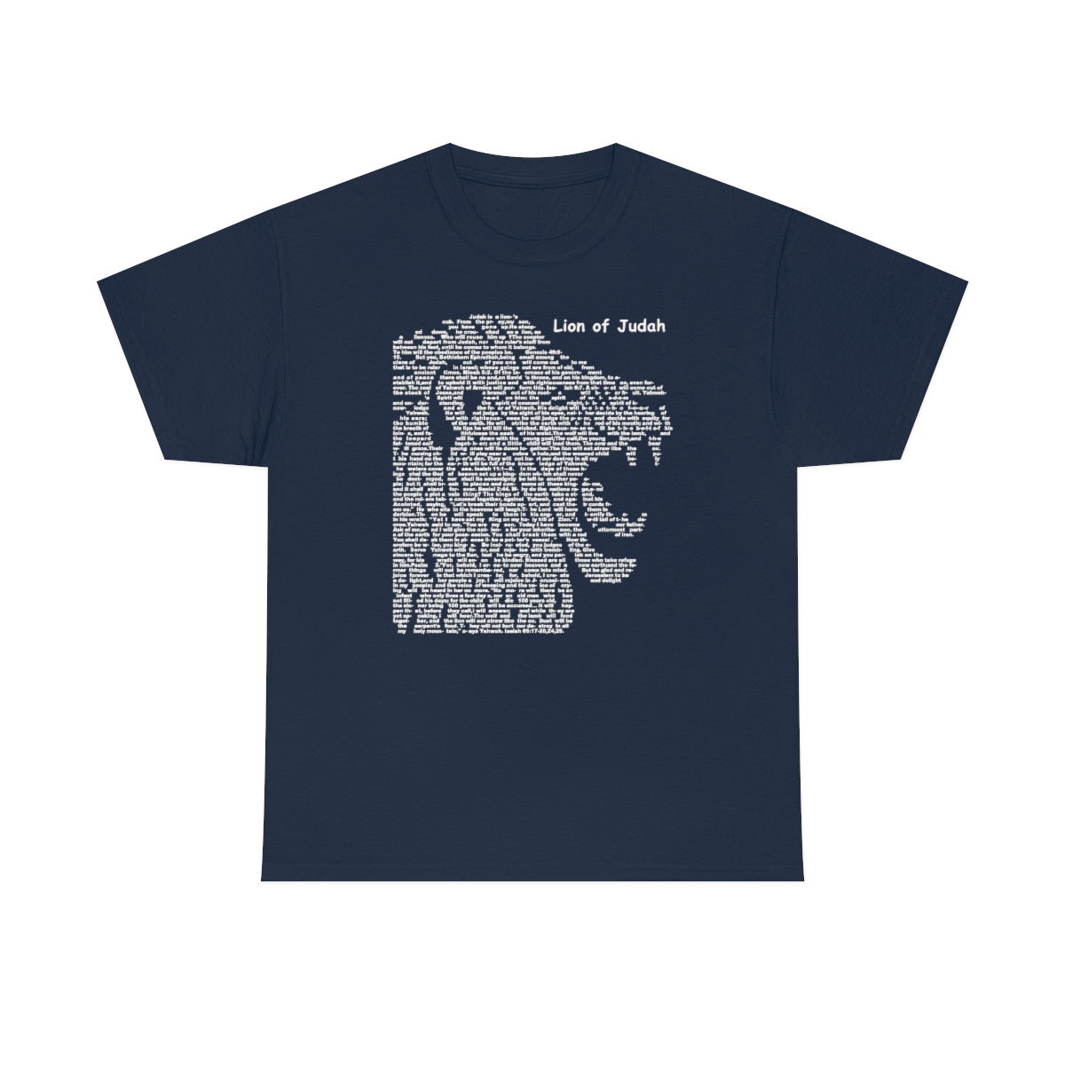 Lion of Judah in white lettering, thicker tee shirt (180gsm)