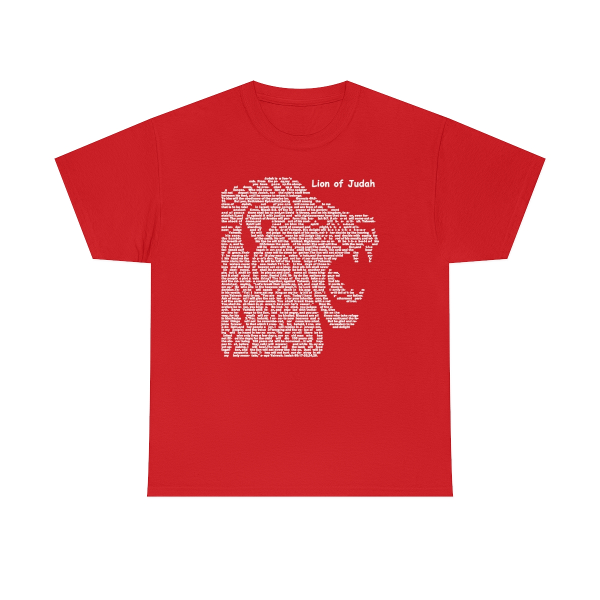 Lion of Judah in white lettering, thicker tee shirt (180gsm)