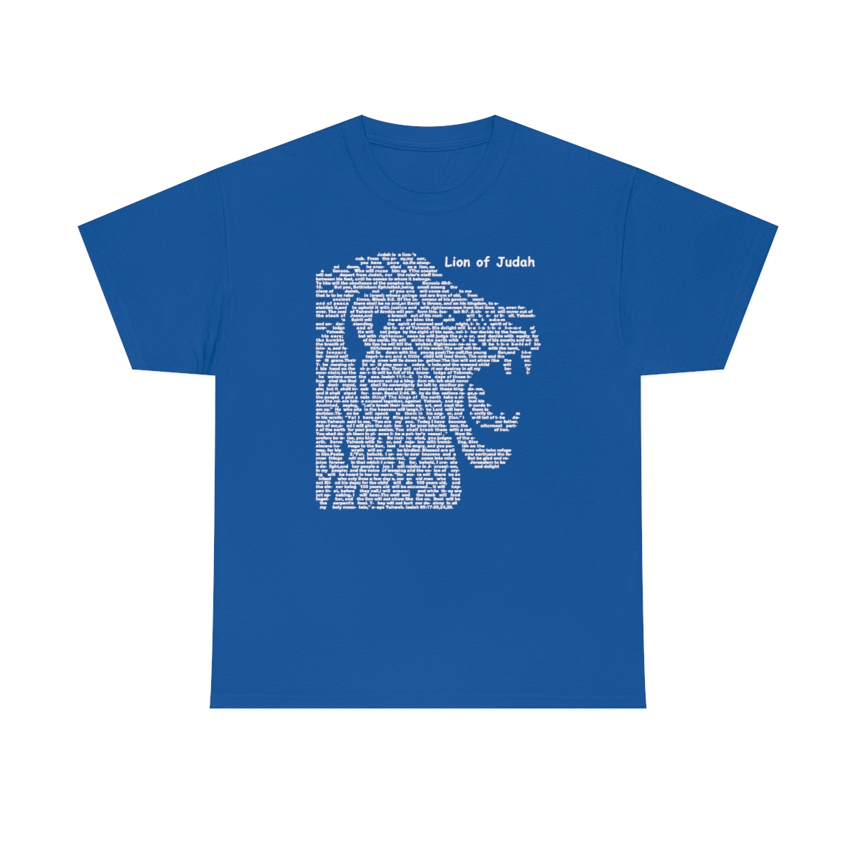 Lion of Judah in white lettering, thicker tee shirt (180gsm)