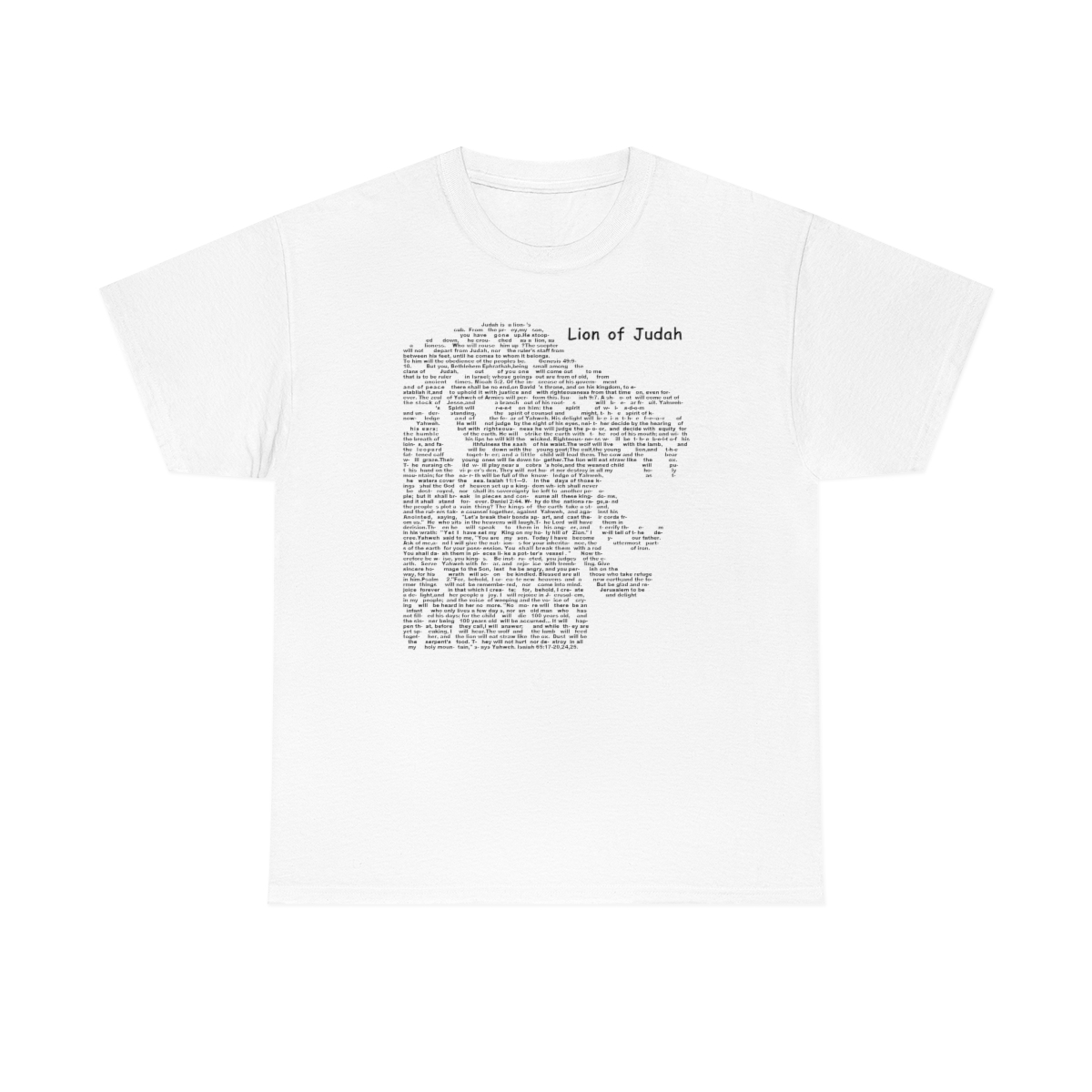 Lion of Judah in black lettering, thicker tee shirt (180gsm)