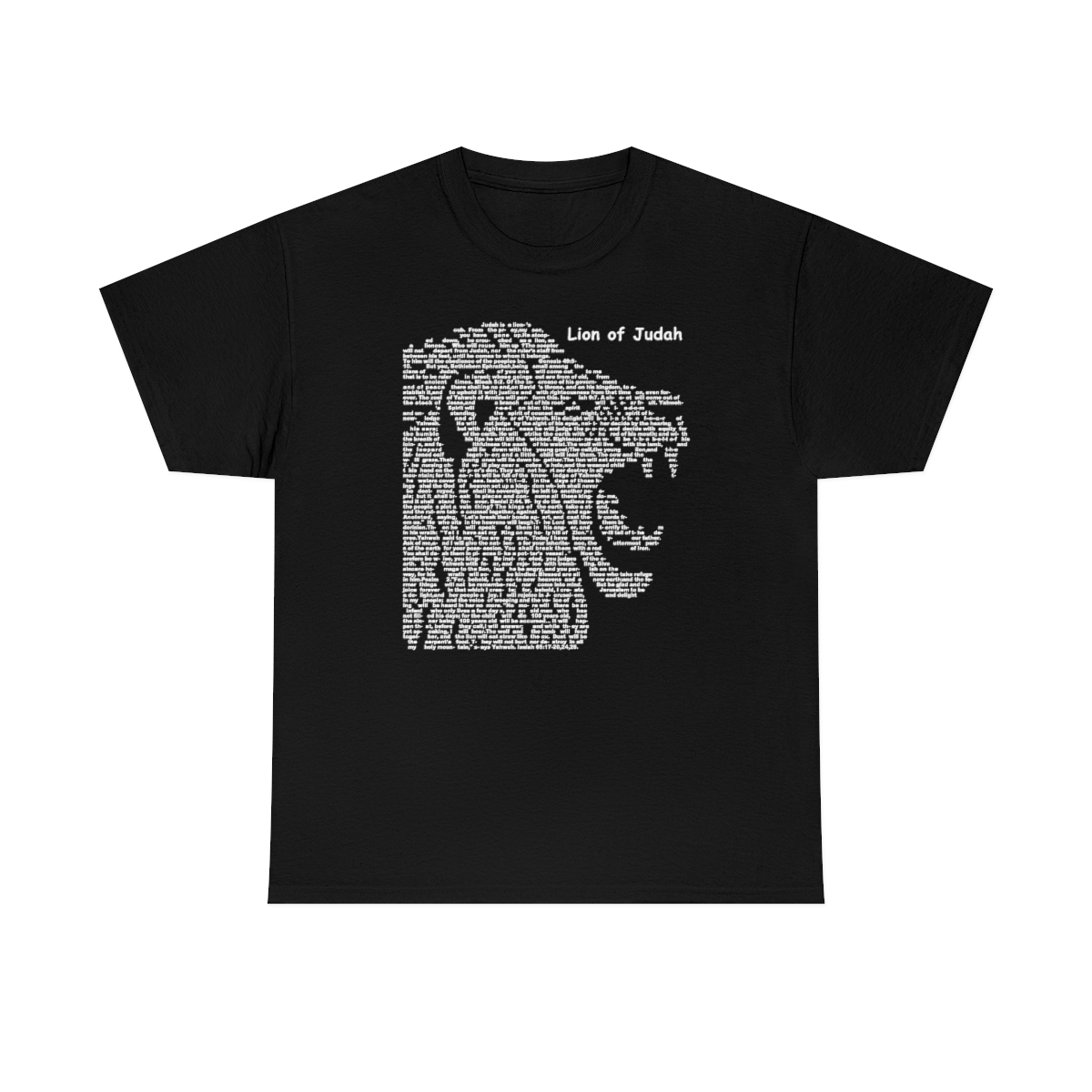 Lion of Judah in white lettering, thicker tee shirt (180gsm)