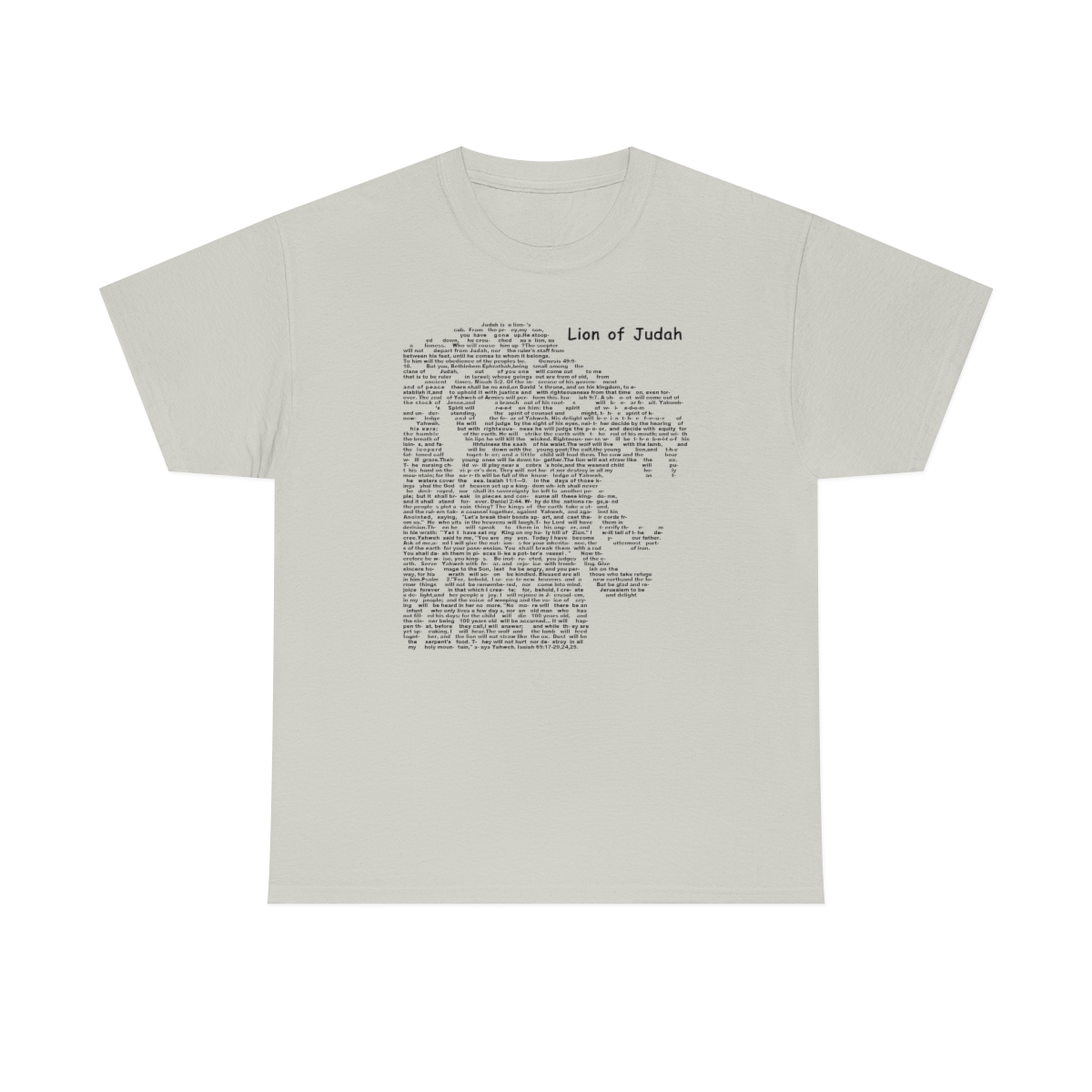 Lion of Judah in black lettering, thicker tee shirt (180gsm)