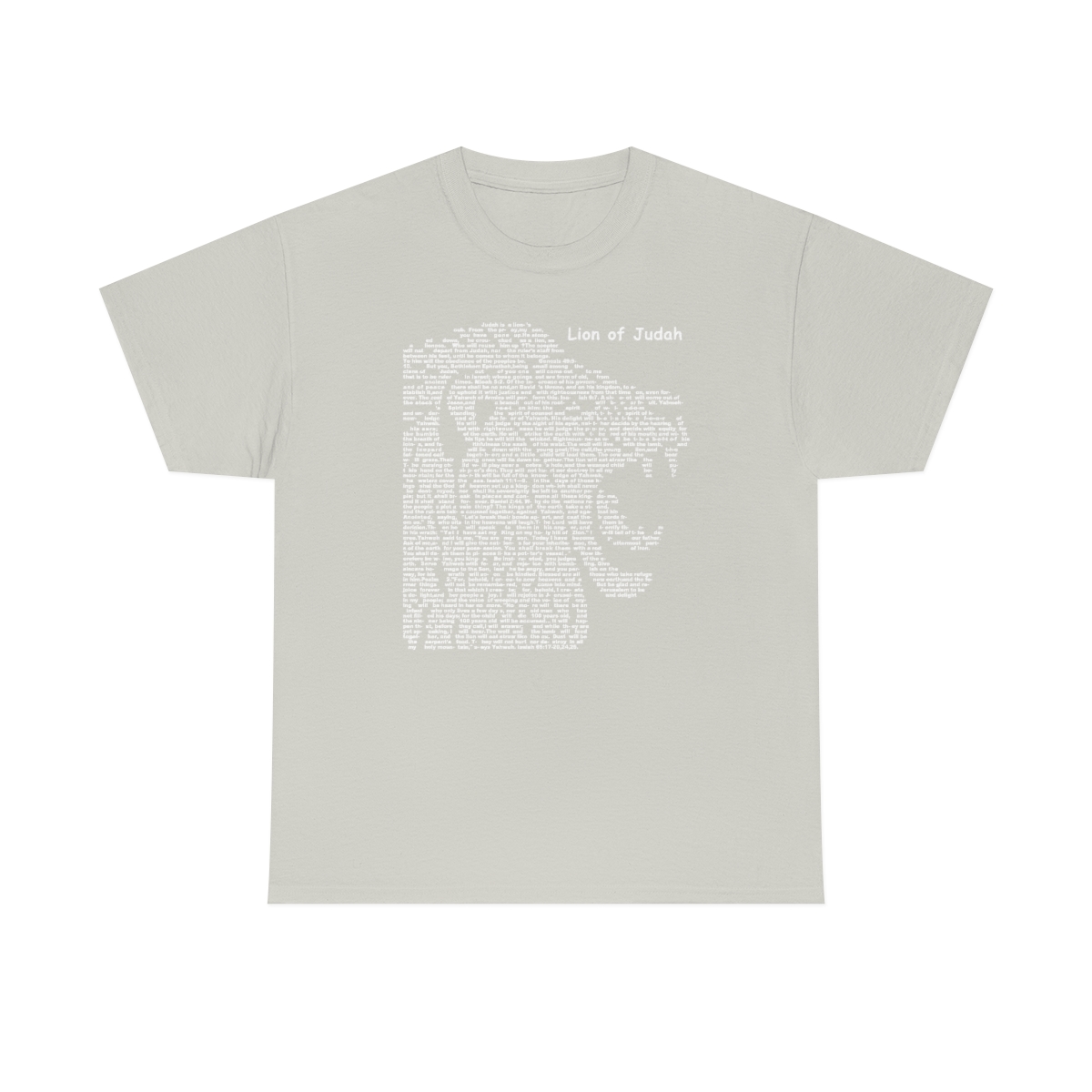 Lion of Judah in white lettering, thicker tee shirt (180gsm)