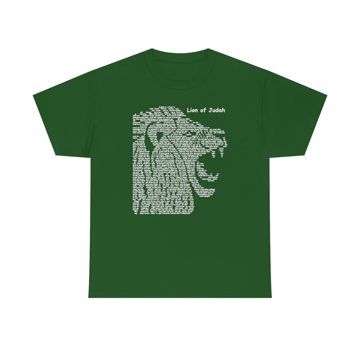 Lion of Judah in white lettering, thicker tee shirt (180gsm)