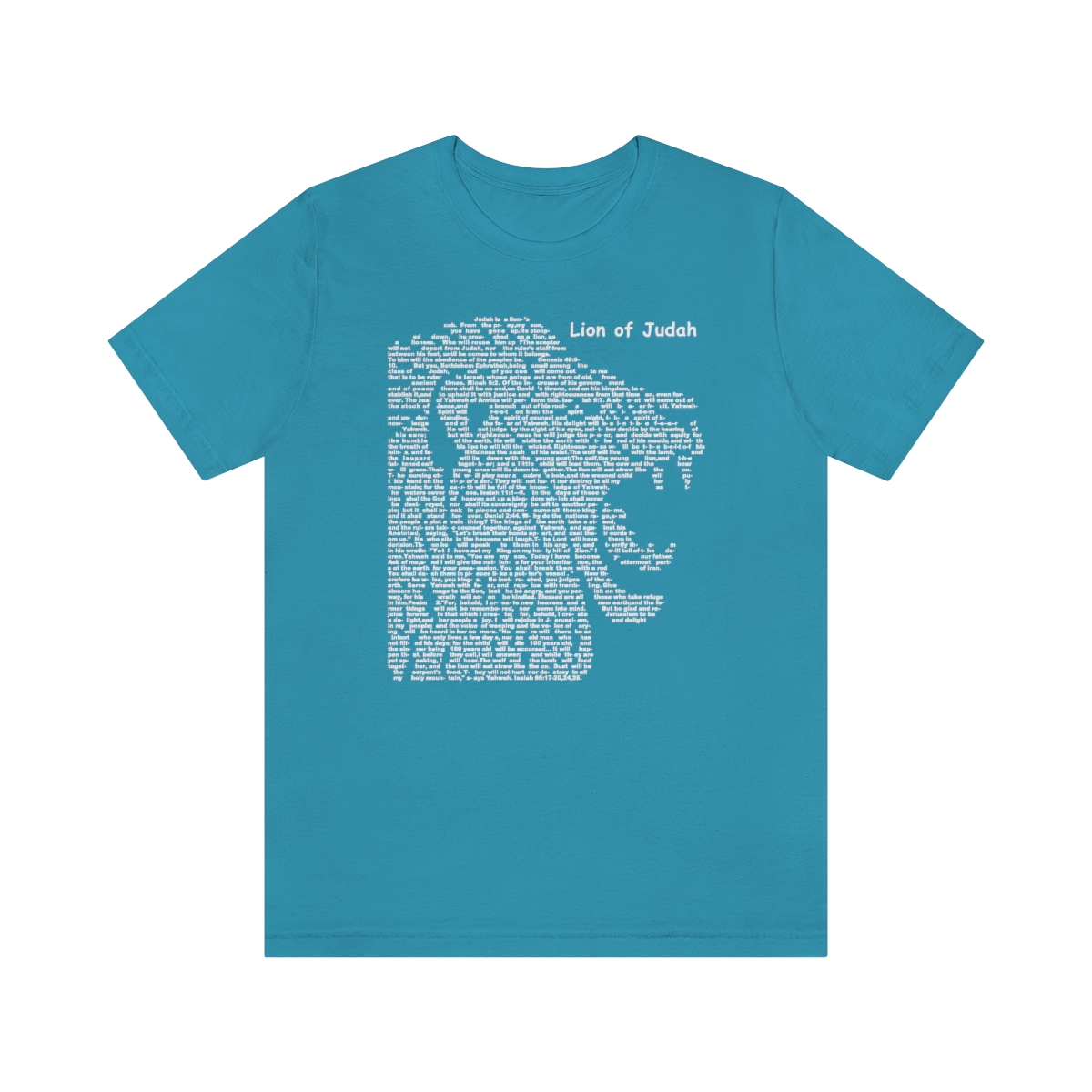 Lion of Judah in white lettering, regular tee shirt (142gsm)