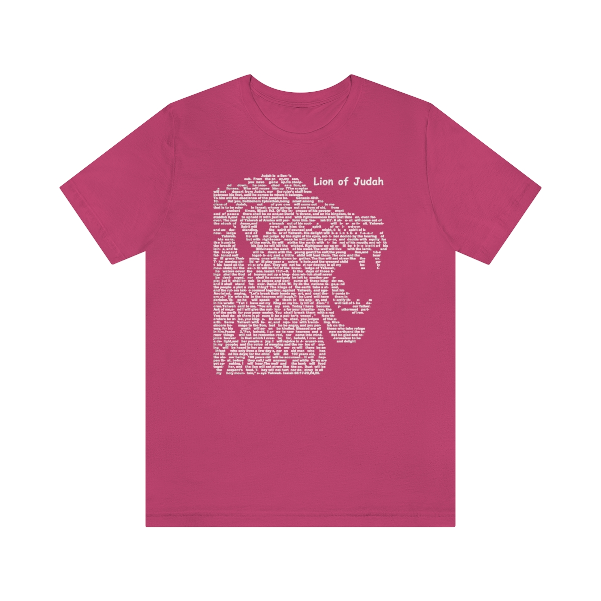 Lion of Judah in white lettering, regular tee shirt (142gsm)