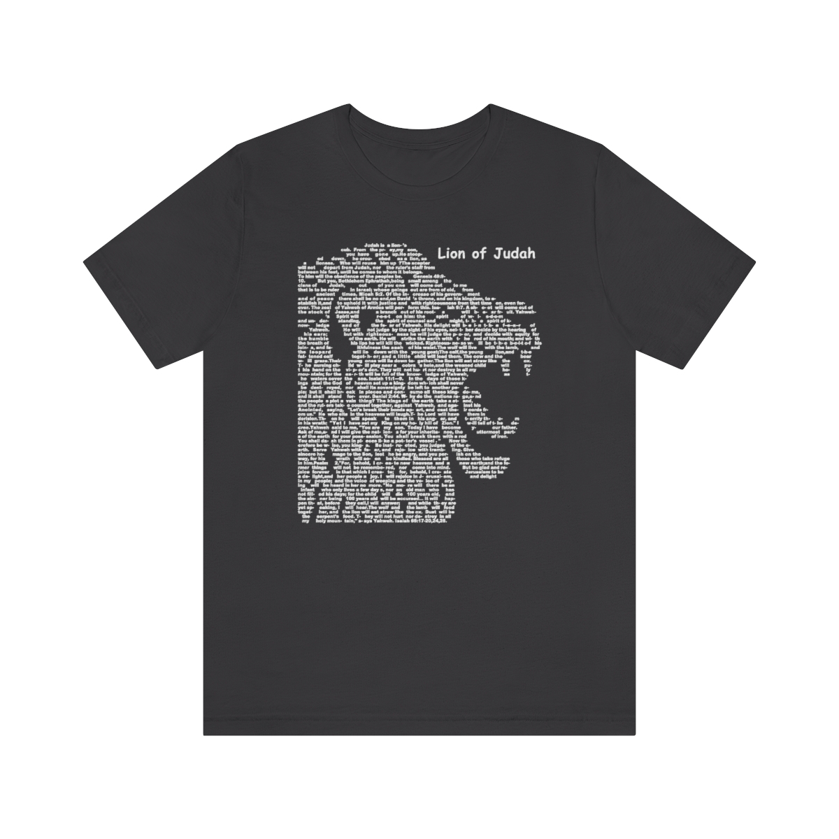 Lion of Judah in white lettering, regular tee shirt (142gsm)