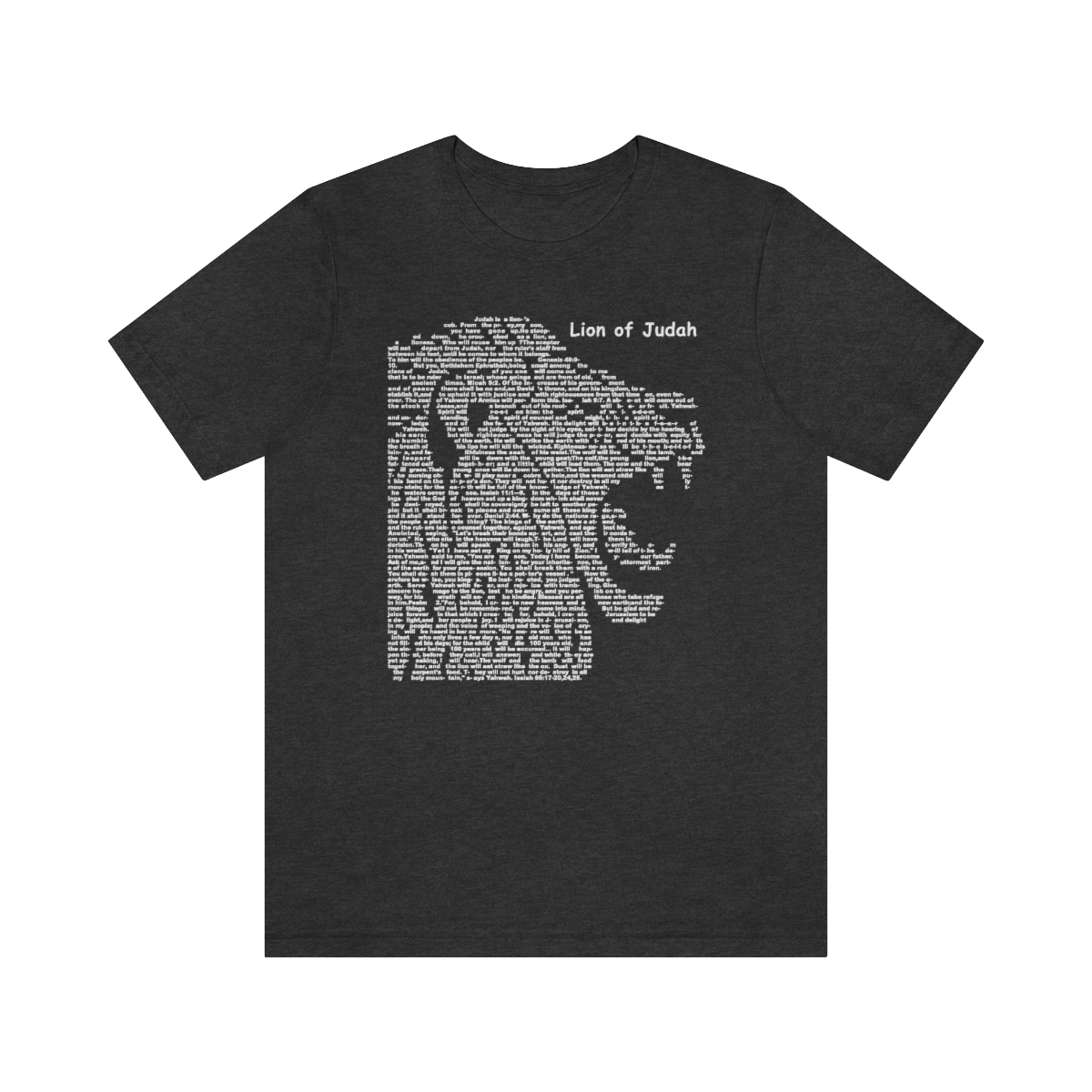 Lion of Judah in white lettering, regular tee shirt (142gsm)