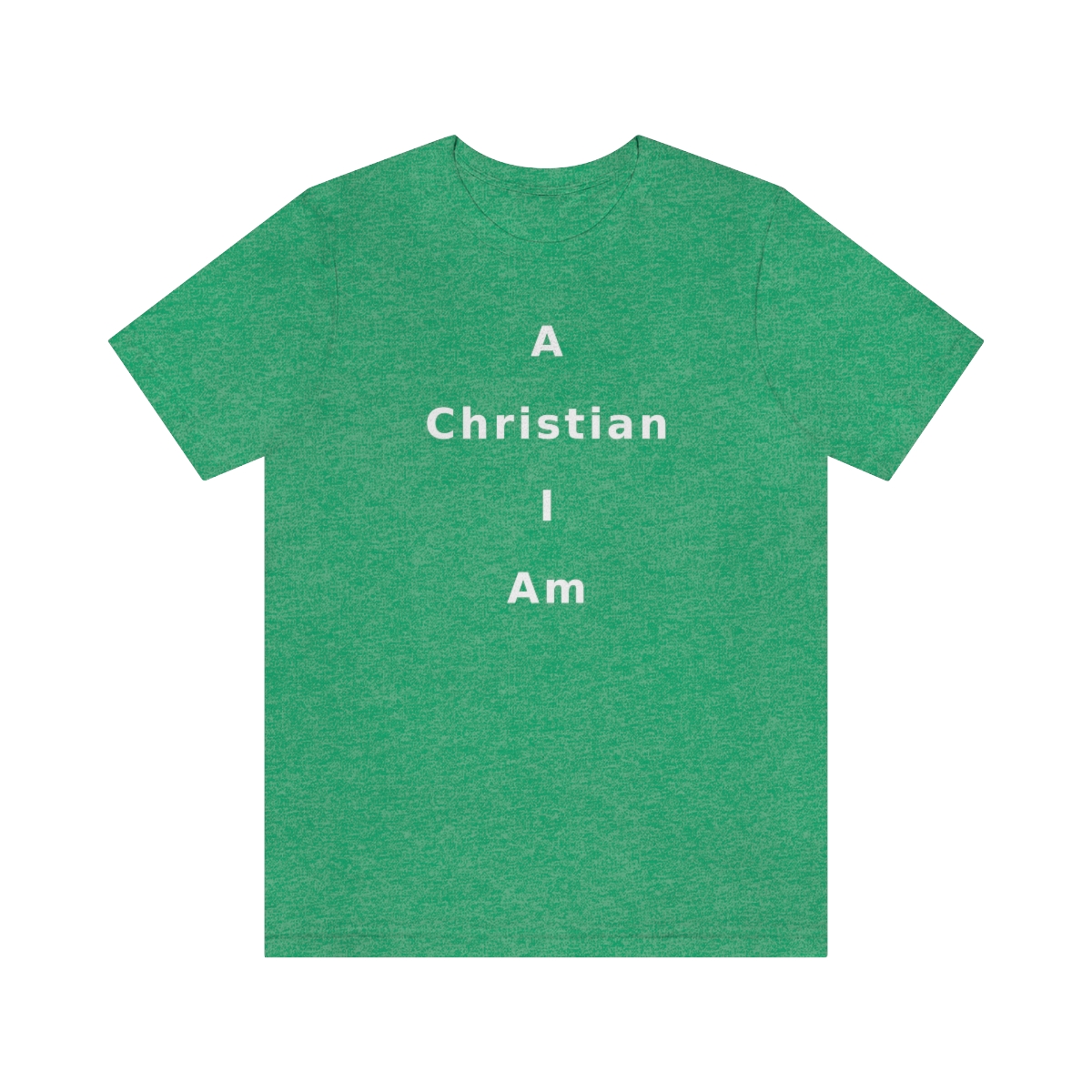 A Christian I Am Cross in white lettering, regular tee shirt (142gsm)