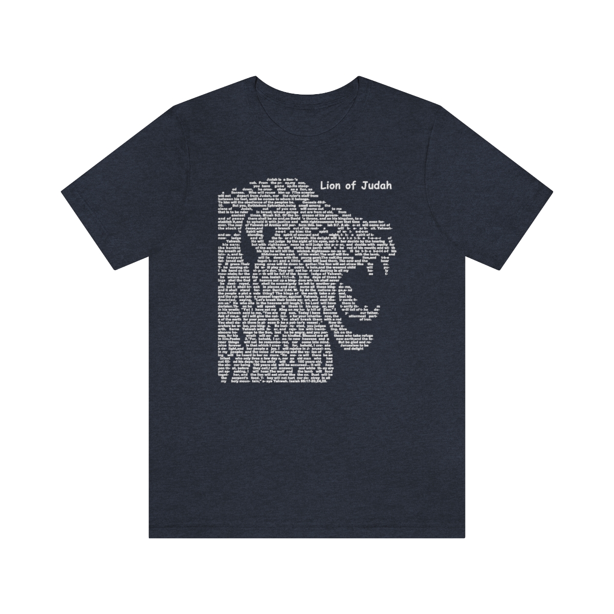 Lion of Judah in white lettering, regular tee shirt (142gsm)