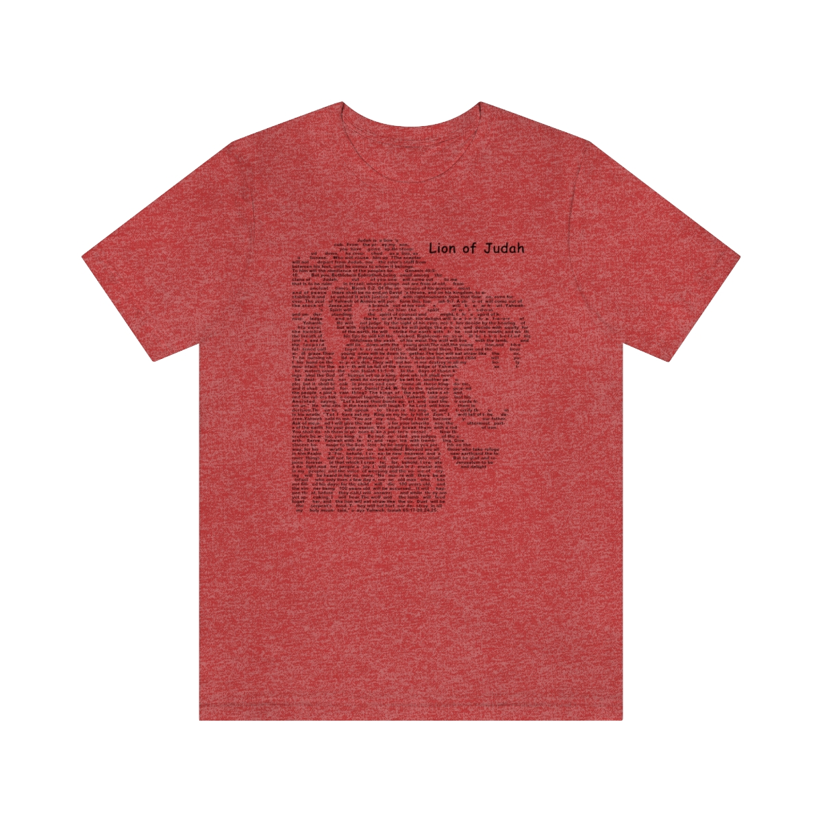 Lion of Judah in black lettering, regular tee shirt (142gsm)