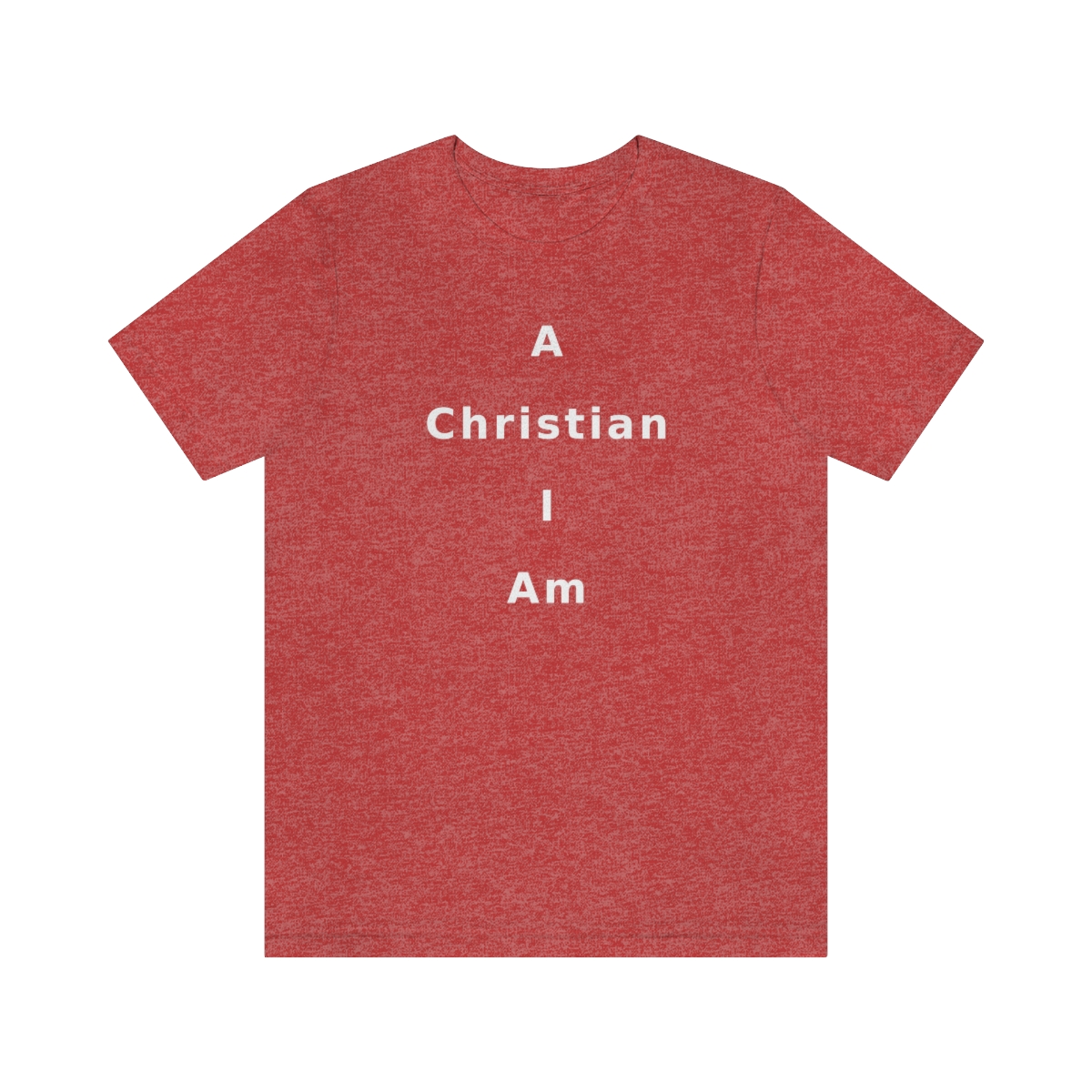 A Christian I Am Cross in white lettering, regular tee shirt (142gsm)