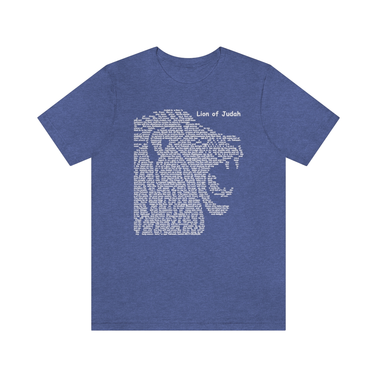 Lion of Judah in white lettering, regular tee shirt (142gsm)