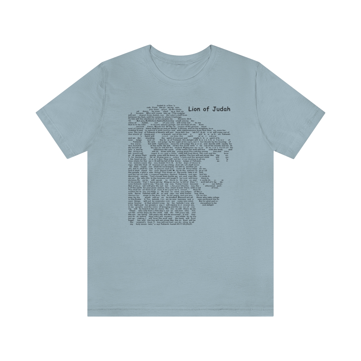 Lion of Judah in black lettering, regular tee shirt (142gsm)