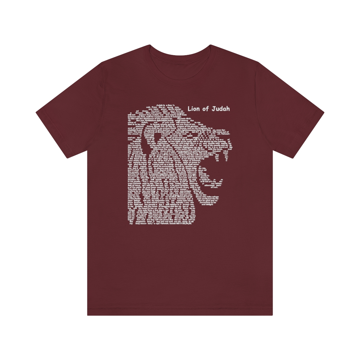 Lion of Judah in white lettering, regular tee shirt (142gsm)