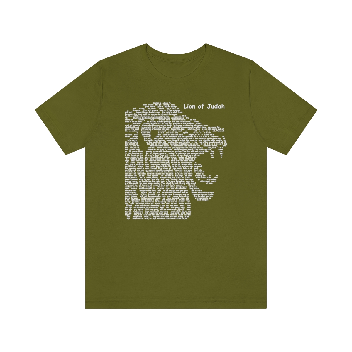 Lion of Judah in white lettering, regular tee shirt (142gsm)
