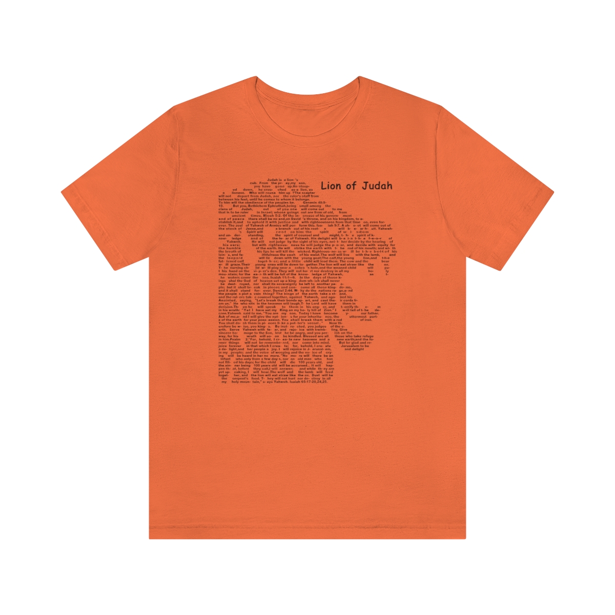 Lion of Judah in black lettering, regular tee shirt (142gsm)