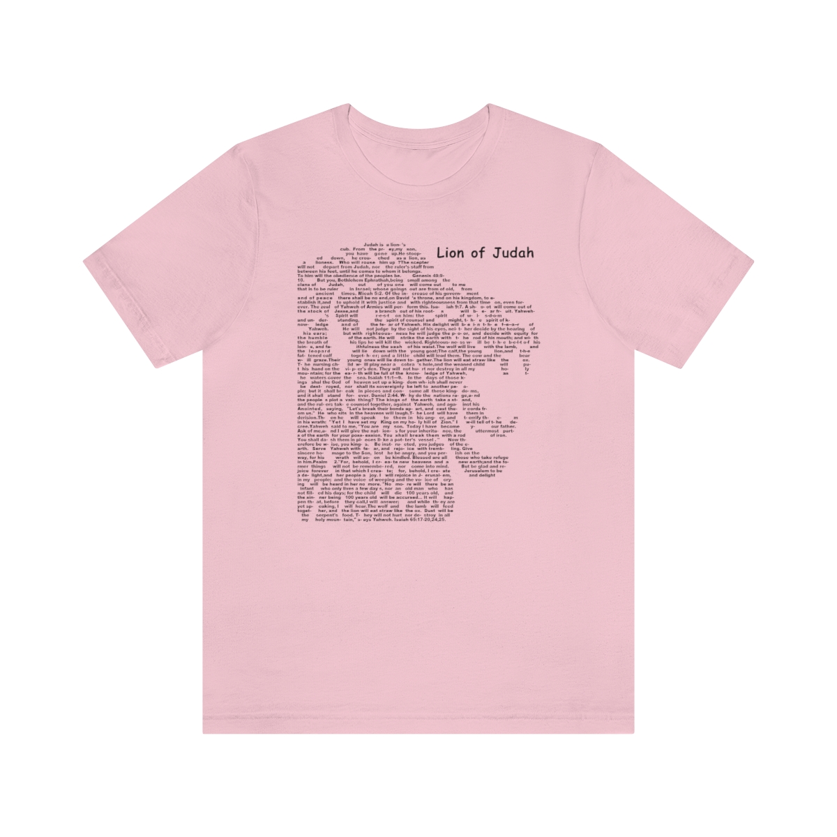 Lion of Judah in black lettering, regular tee shirt (142gsm)
