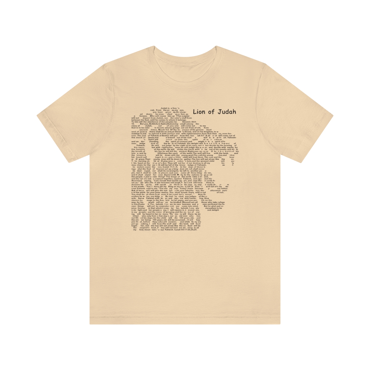 Lion of Judah in black lettering, regular tee shirt (142gsm)