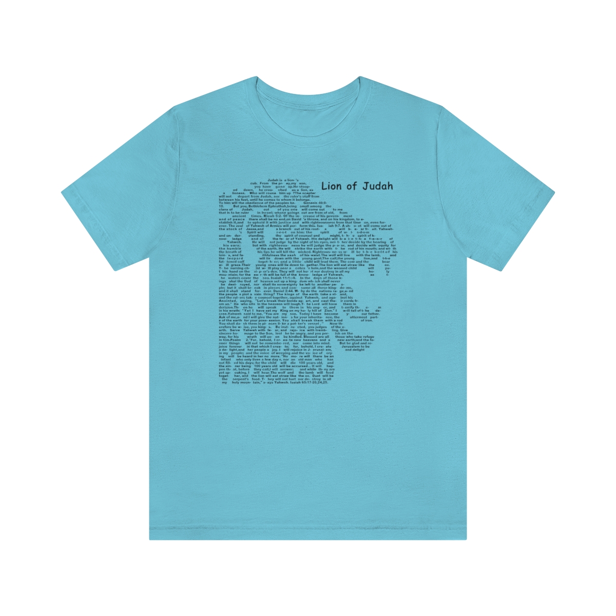 Lion of Judah in black lettering, regular tee shirt (142gsm)