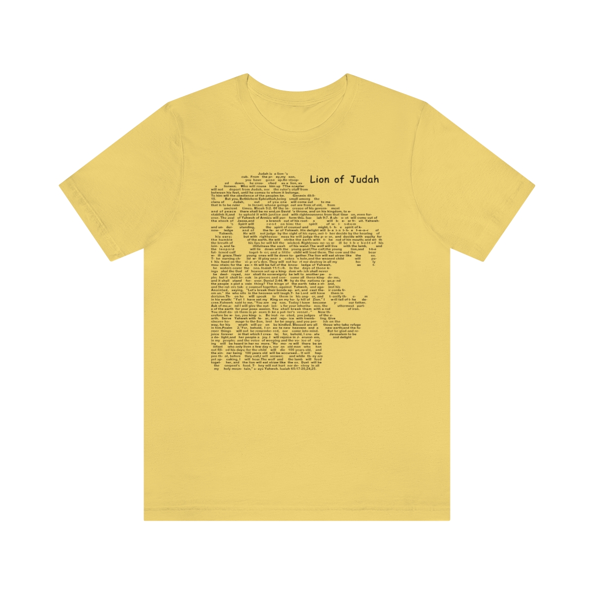 Lion of Judah in black lettering, regular tee shirt (142gsm)