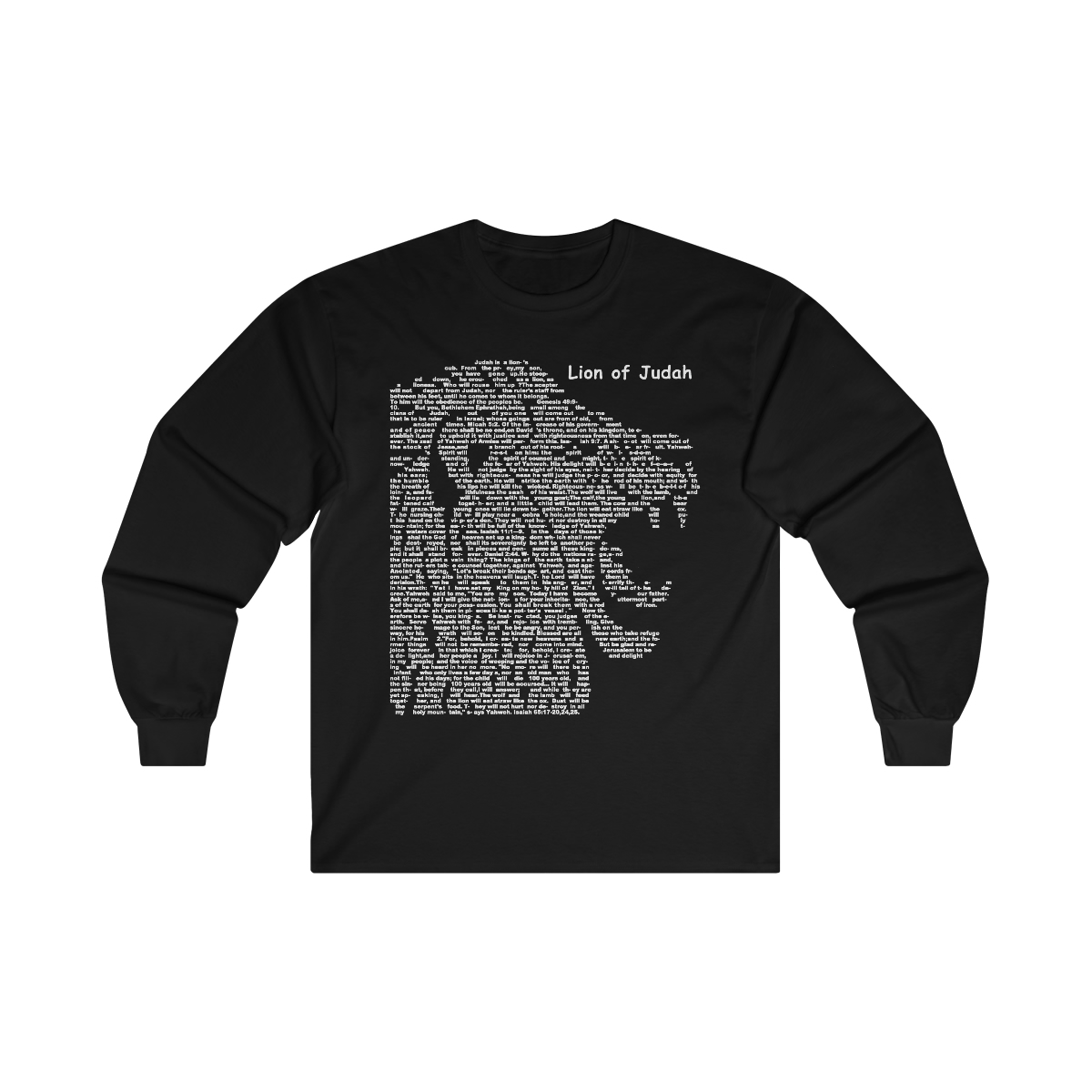 Lion of Judah in white lettering, long tee shirt from United States