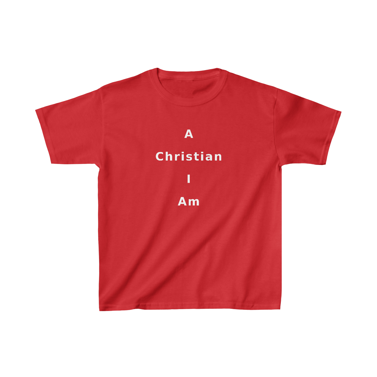 Child's A Christian I Am Cross in white lettering