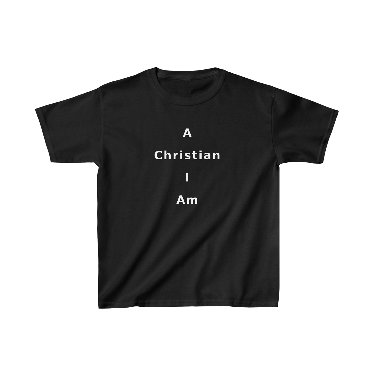 Child's A Christian I Am Cross in white lettering