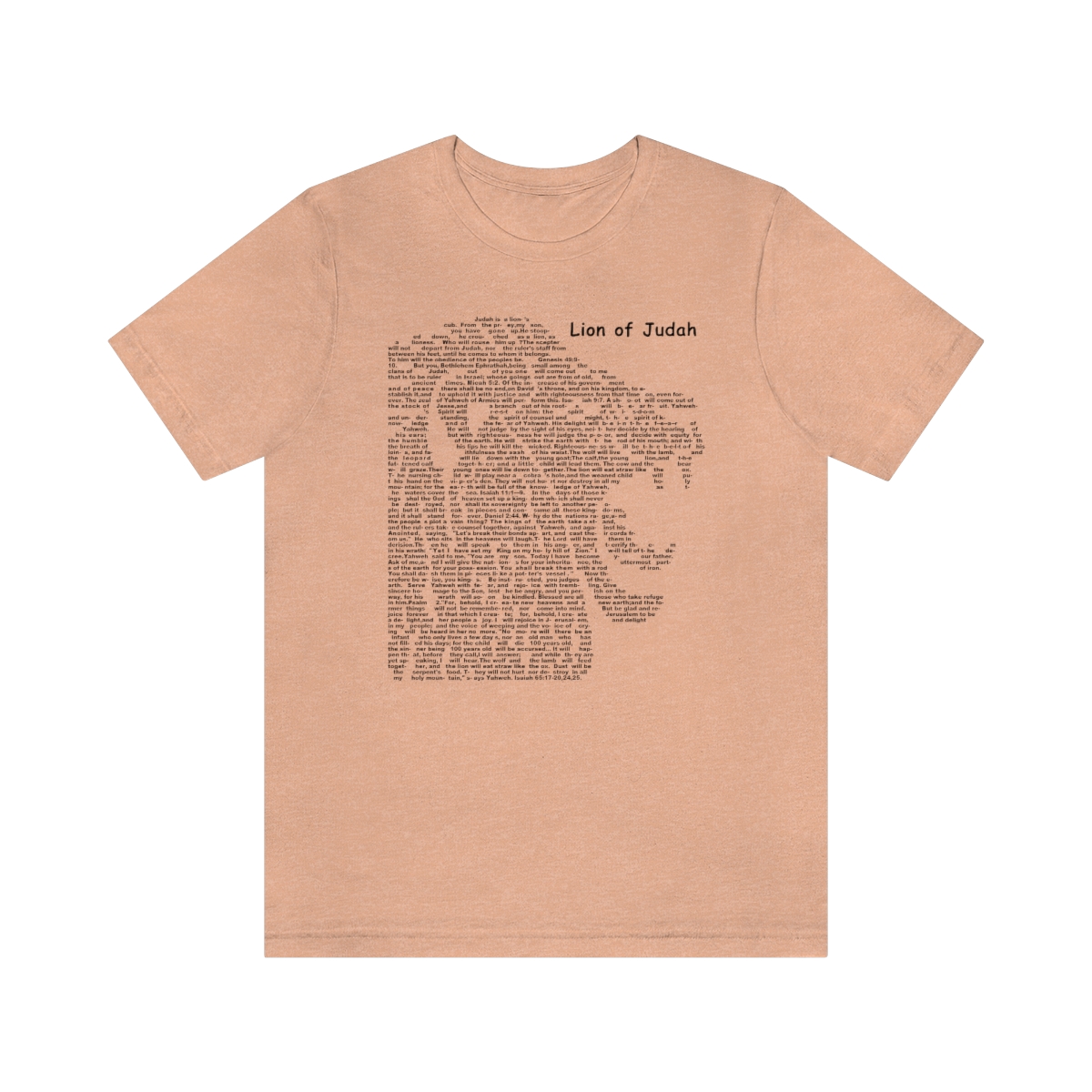Lion of Judah in black lettering, regular tee shirt (142gsm)