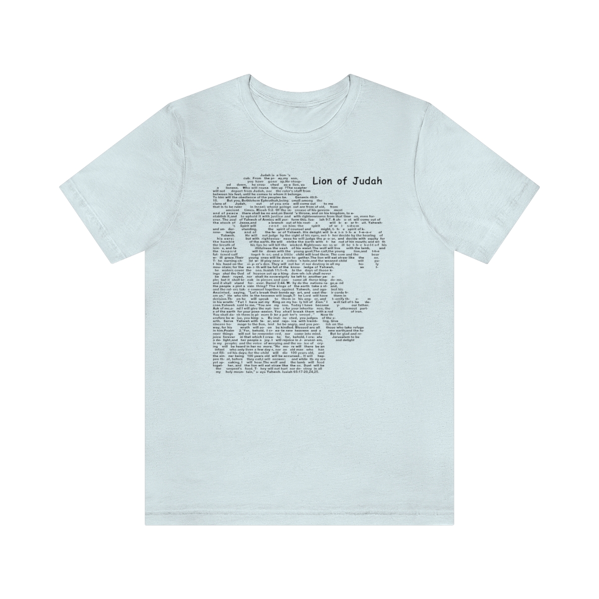 Lion of Judah in black lettering, regular tee shirt (142gsm)