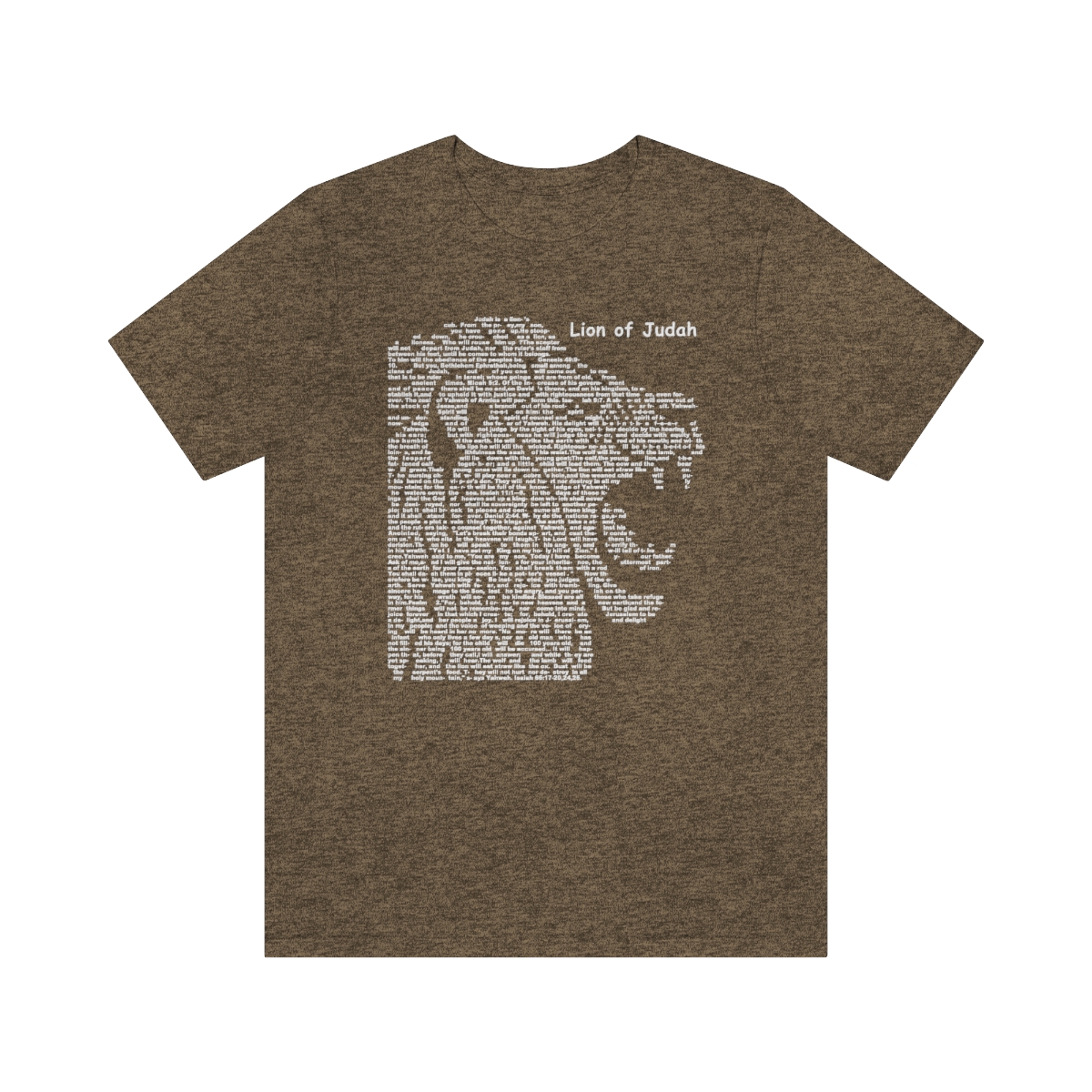 Lion of Judah in white lettering, regular tee shirt (142gsm)
