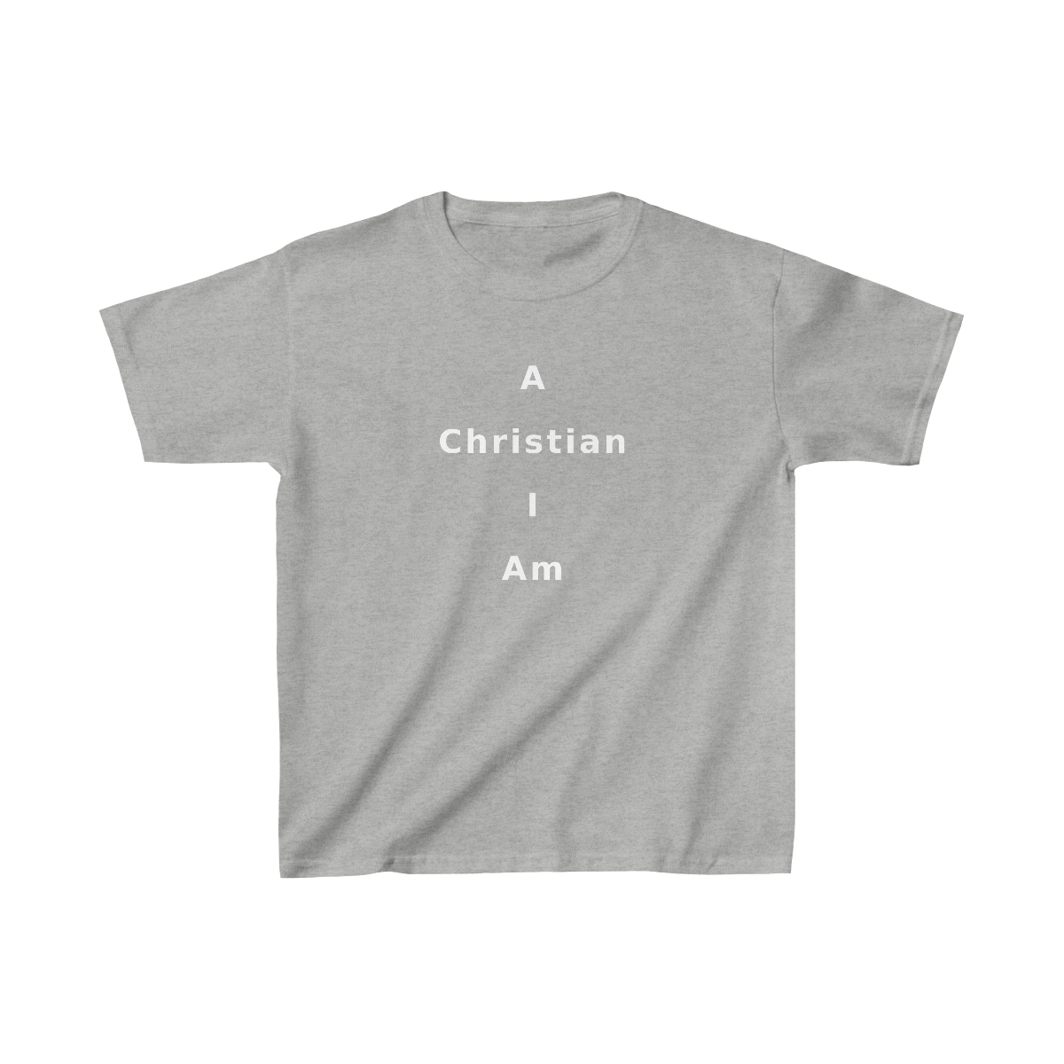Child's A Christian I Am Cross in white lettering