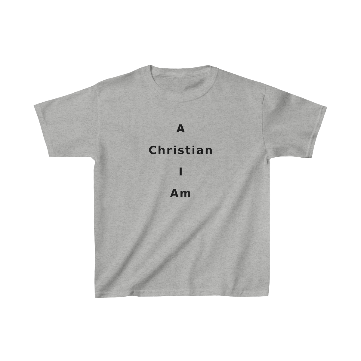 Child's A Christian I Am Cross in black lettering