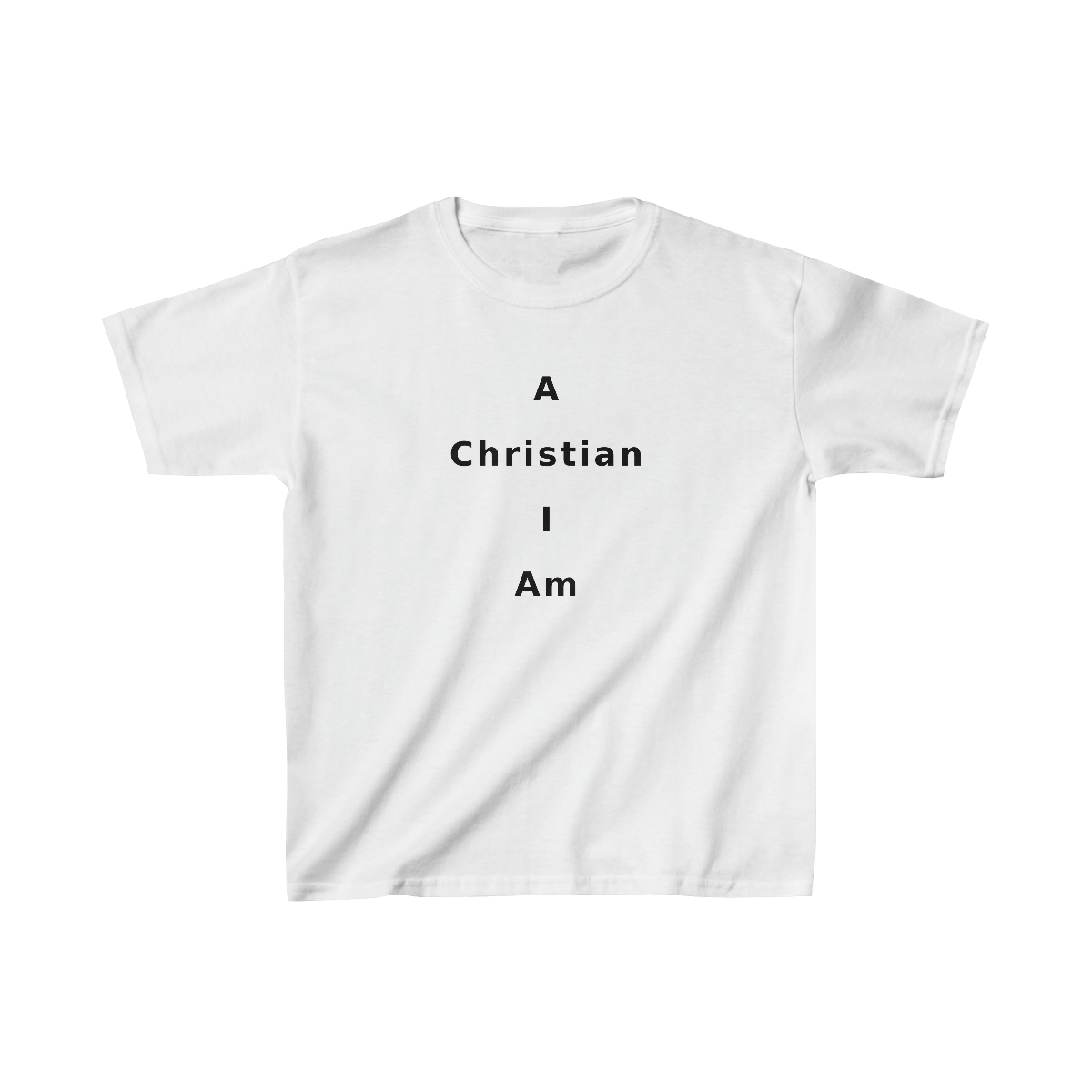 Child's A Christian I Am Cross in black lettering