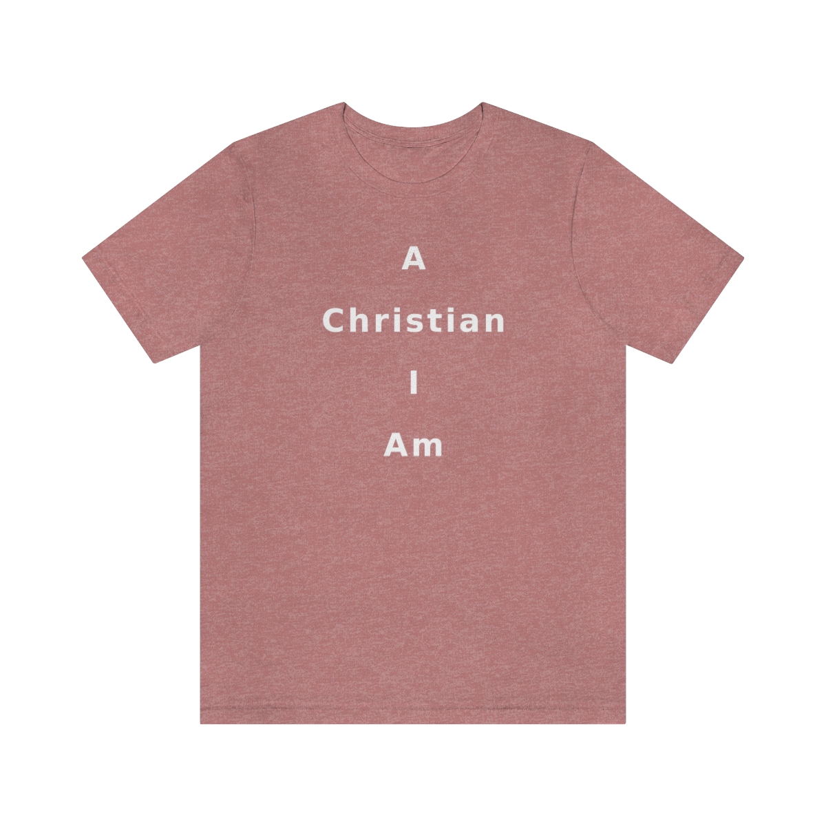 A Christian I Am Cross in white lettering, regular tee shirt (142gsm)
