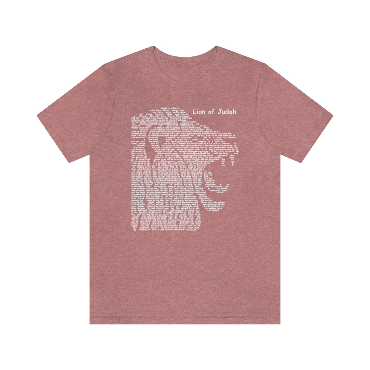 Lion of Judah in white lettering, regular tee shirt (142gsm)