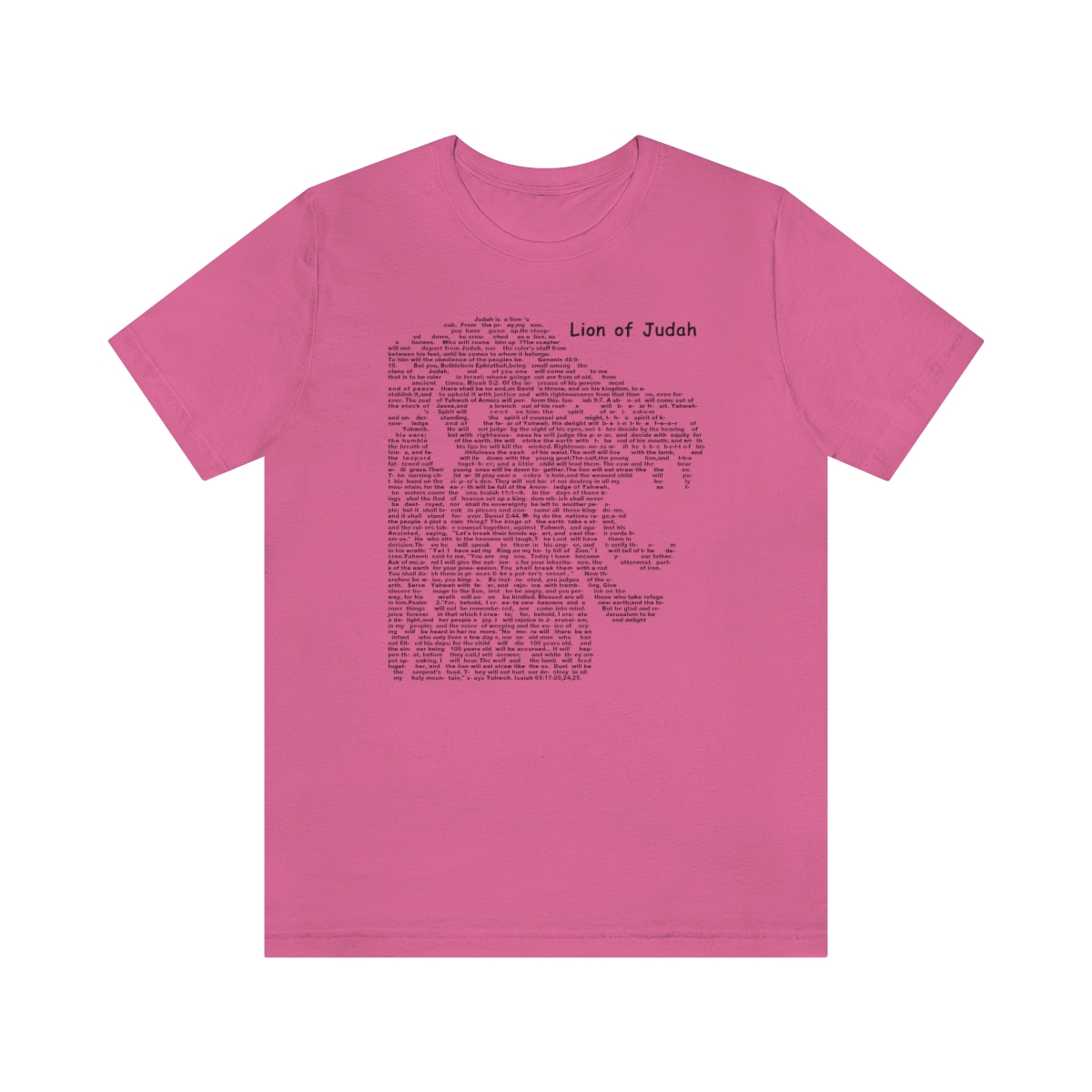 Lion of Judah in black lettering, regular tee shirt (142gsm)