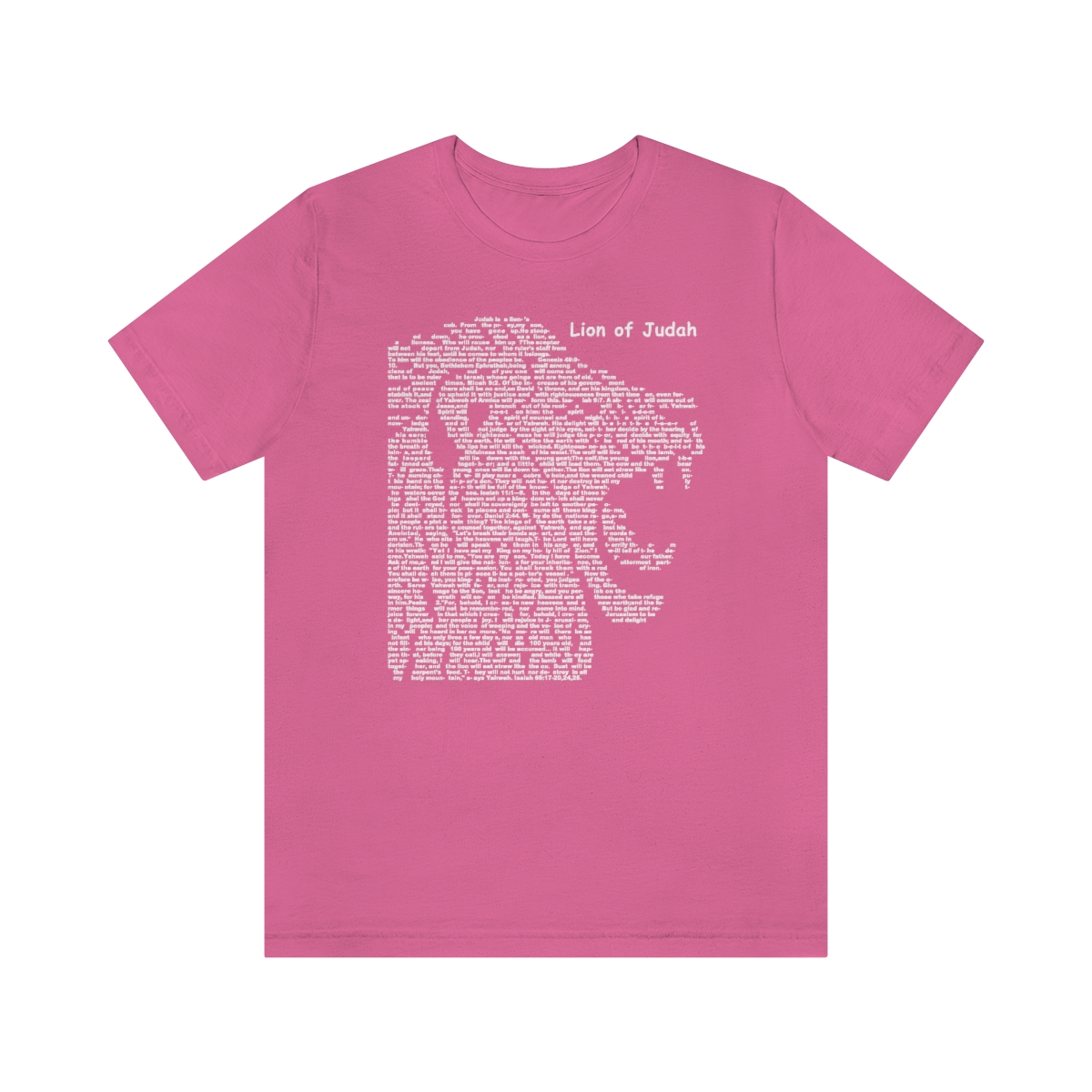 Lion of Judah in white lettering, regular tee shirt (142gsm)